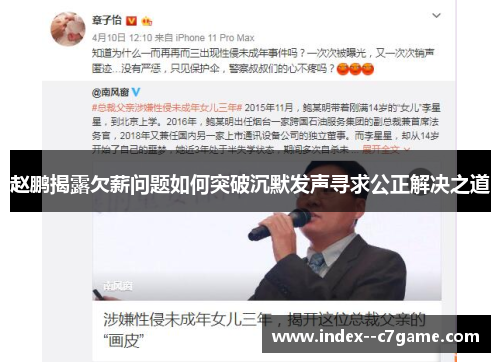 赵鹏揭露欠薪问题如何突破沉默发声寻求公正解决之道 赵鹏揭露欠薪问题如何突破沉默发声寻求公正解决之道